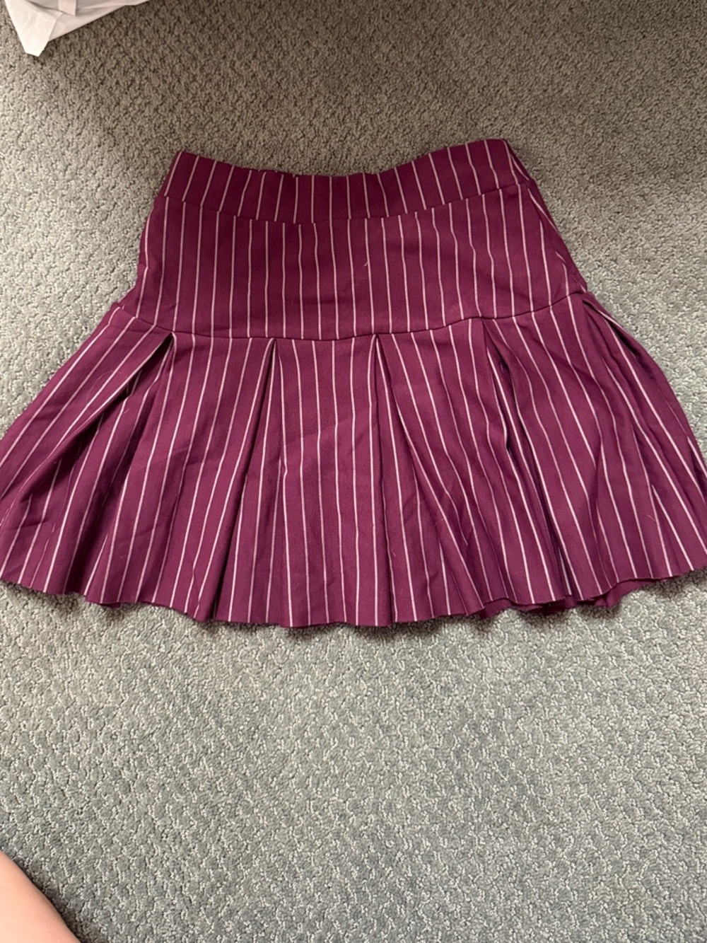Urban Outfitters Plum Pinstripe Pleated Mini Skirt